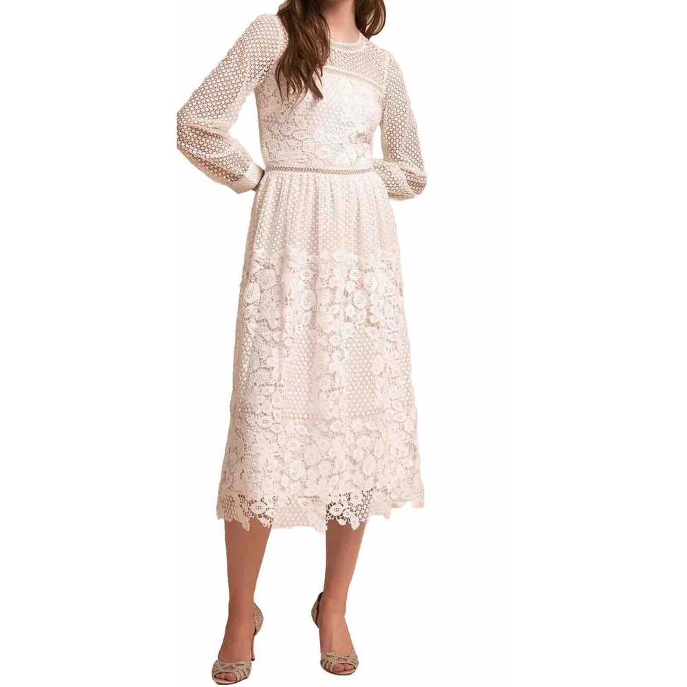 Anthropologie x BHLDN Edina Tea Length Midi Dress- Wedding- Easter- Formal- LIT!